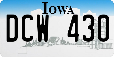 IA license plate DCW430