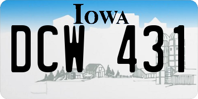 IA license plate DCW431
