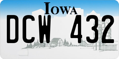 IA license plate DCW432