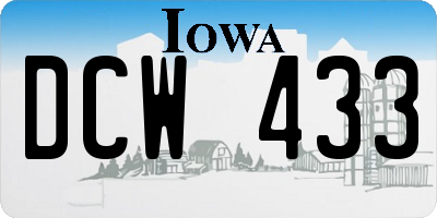 IA license plate DCW433