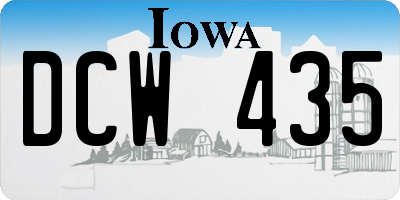 IA license plate DCW435