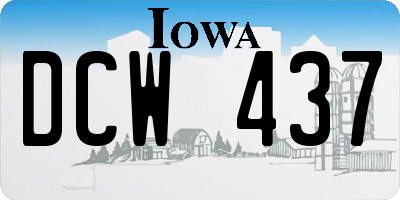 IA license plate DCW437