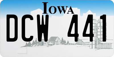 IA license plate DCW441