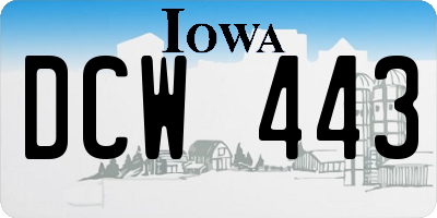 IA license plate DCW443