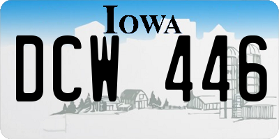 IA license plate DCW446
