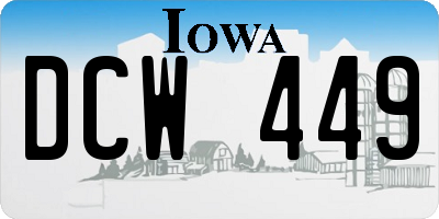 IA license plate DCW449