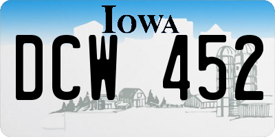 IA license plate DCW452