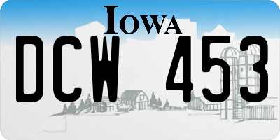 IA license plate DCW453