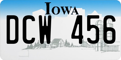IA license plate DCW456