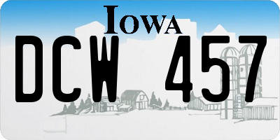 IA license plate DCW457