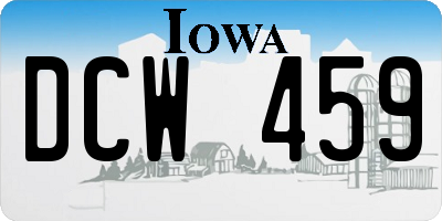 IA license plate DCW459