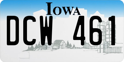 IA license plate DCW461