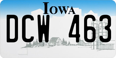 IA license plate DCW463