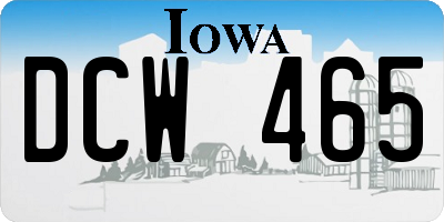 IA license plate DCW465