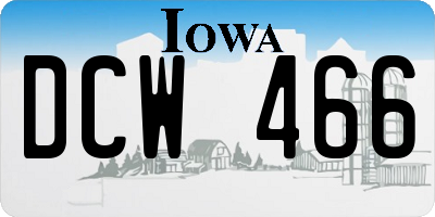 IA license plate DCW466