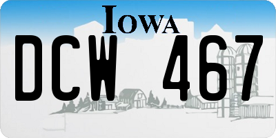 IA license plate DCW467