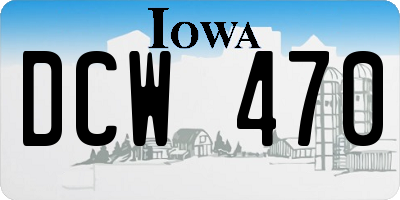 IA license plate DCW470
