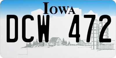 IA license plate DCW472