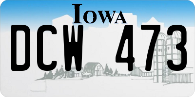 IA license plate DCW473