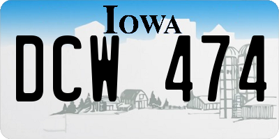 IA license plate DCW474