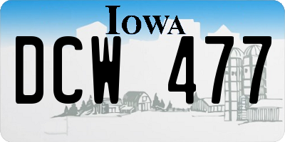 IA license plate DCW477