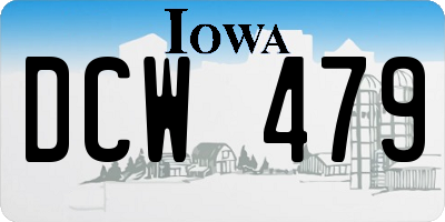 IA license plate DCW479