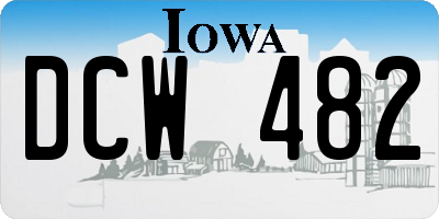 IA license plate DCW482