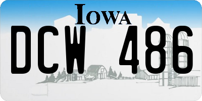 IA license plate DCW486