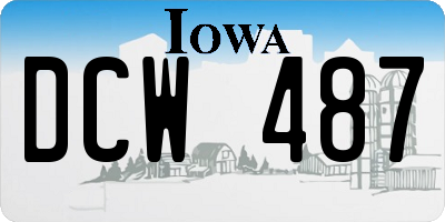 IA license plate DCW487