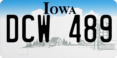 IA license plate DCW489