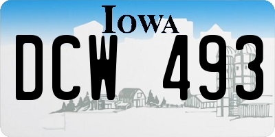 IA license plate DCW493