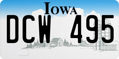 IA license plate DCW495