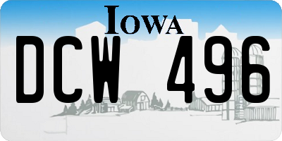 IA license plate DCW496