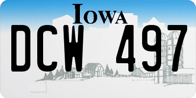 IA license plate DCW497
