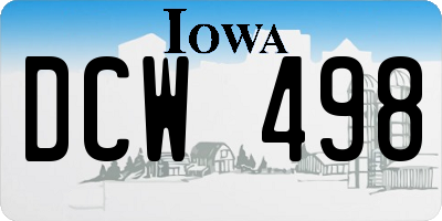 IA license plate DCW498