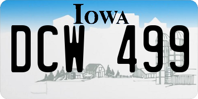 IA license plate DCW499