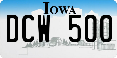 IA license plate DCW500