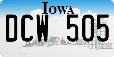 IA license plate DCW505