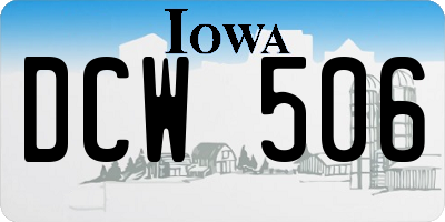 IA license plate DCW506