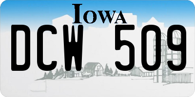 IA license plate DCW509