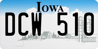 IA license plate DCW510