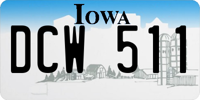 IA license plate DCW511
