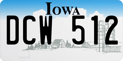 IA license plate DCW512