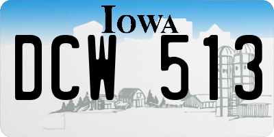 IA license plate DCW513
