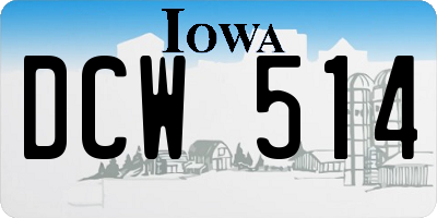 IA license plate DCW514