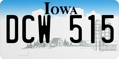 IA license plate DCW515