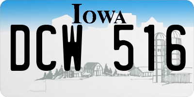 IA license plate DCW516