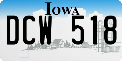 IA license plate DCW518
