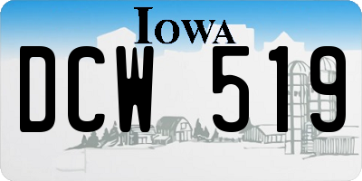 IA license plate DCW519