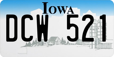 IA license plate DCW521